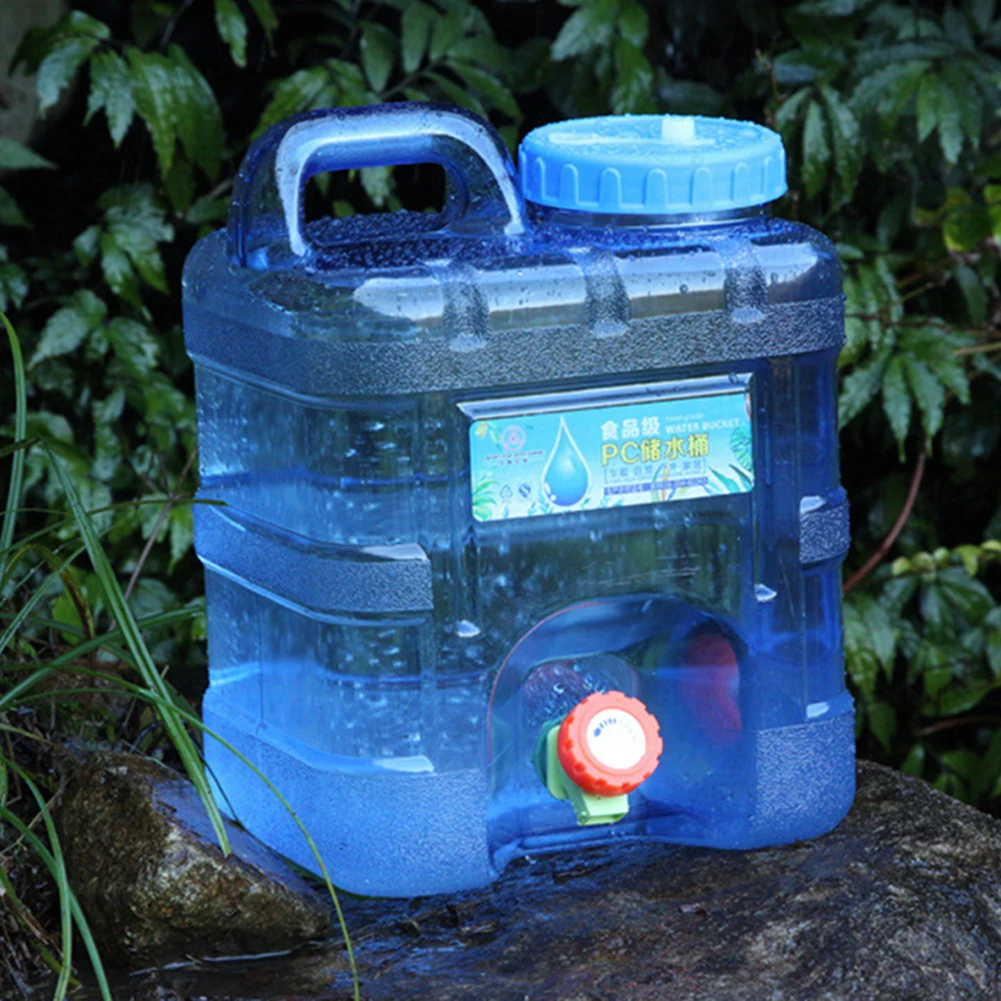 7.5L/10L/15L 휴대용 물통 물 저장 용기 순수 물 탱크 물통 수도꼭지 야외 하이킹 캠핑 피크닉