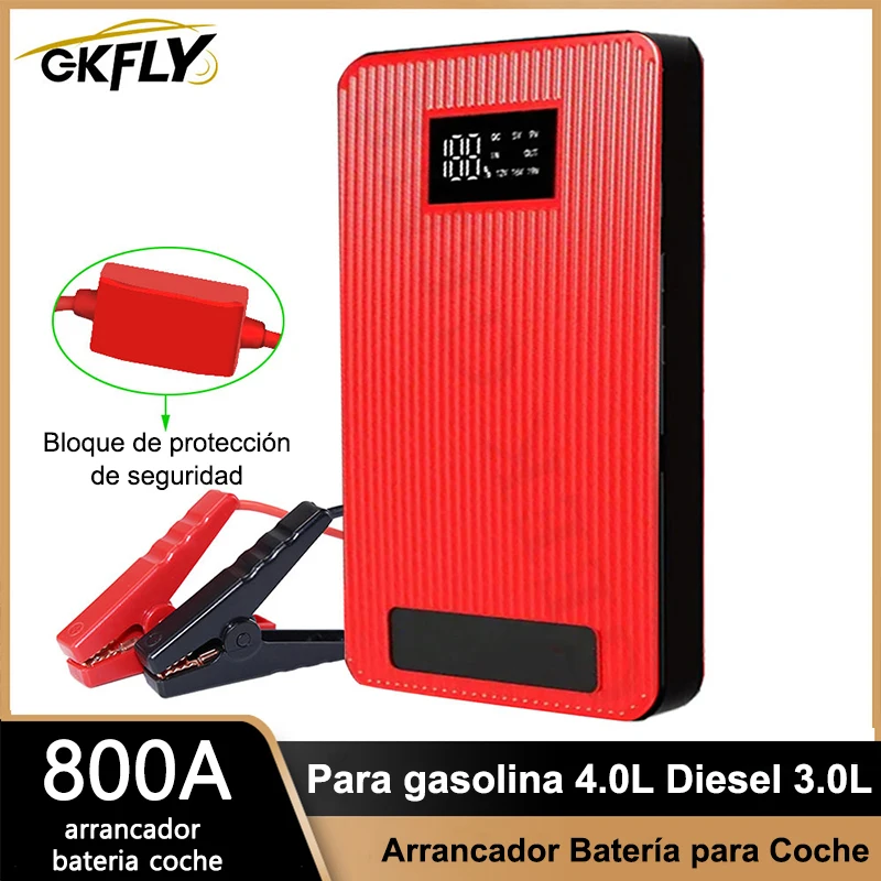 Arrancador de batería de coche de 12V, dispositivo de arranque automático,  Banco de energía de 8000mAh, 800A, potenciador de batería de coche, Buster  de emergencia para 3.0L Gas 2L Diesel - AliExpress