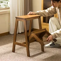 Household foldable ladder stool telescopic wooden mini 3-step ladder multi-functional steady стул стремянка kitchen furniture 4