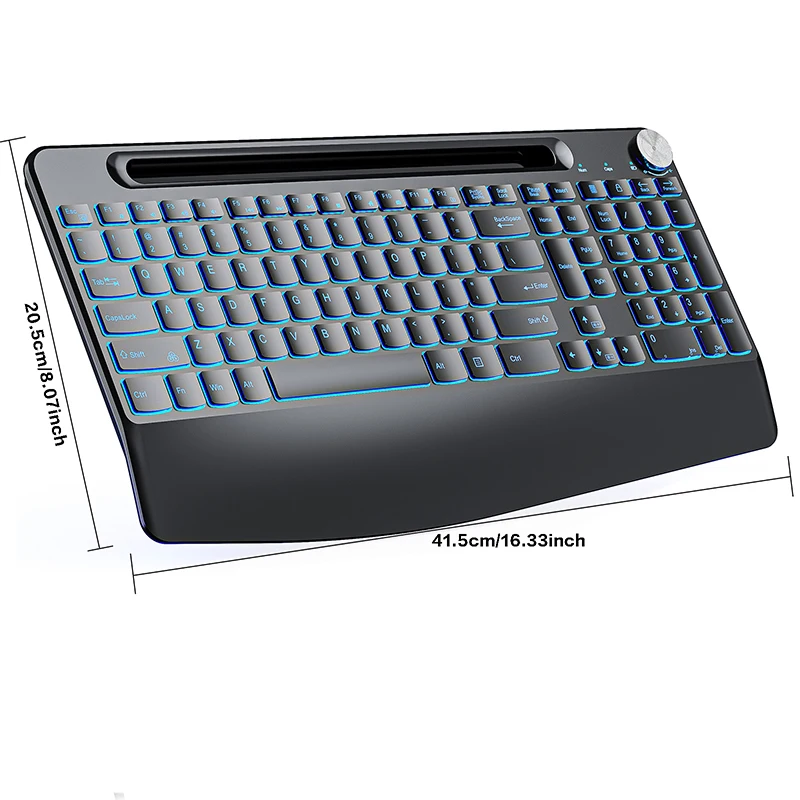 Ergonomic 2.4G Wirlss Rchargabl Kyboard St For Laptop With Color Backlit Phon Holdr Wrist Rst And Jigglr_voghion.com