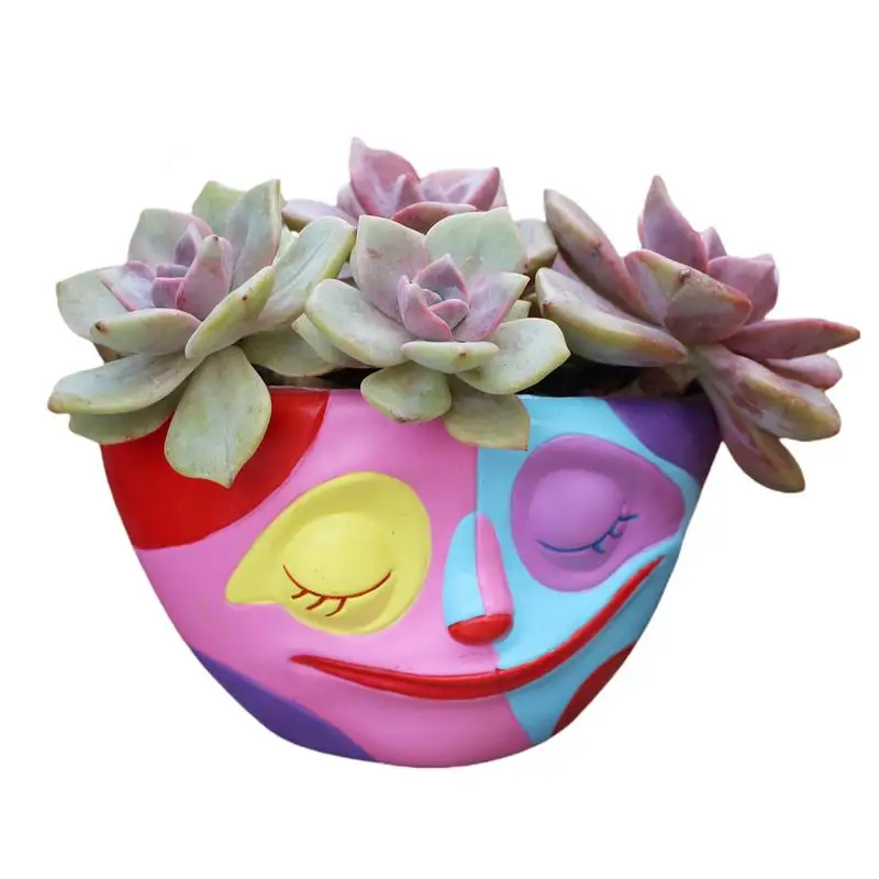 

Face Head Planter Colorful Face Flower Pots For Indoor Tabletop Decoration With Stylish Exterior For Windowsills Gardens Shelves