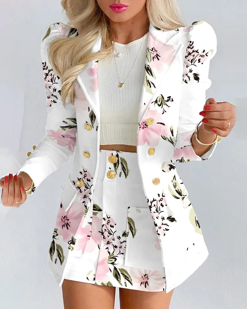 Fashion Versatile Matching Suit and Skirt Women's Casual