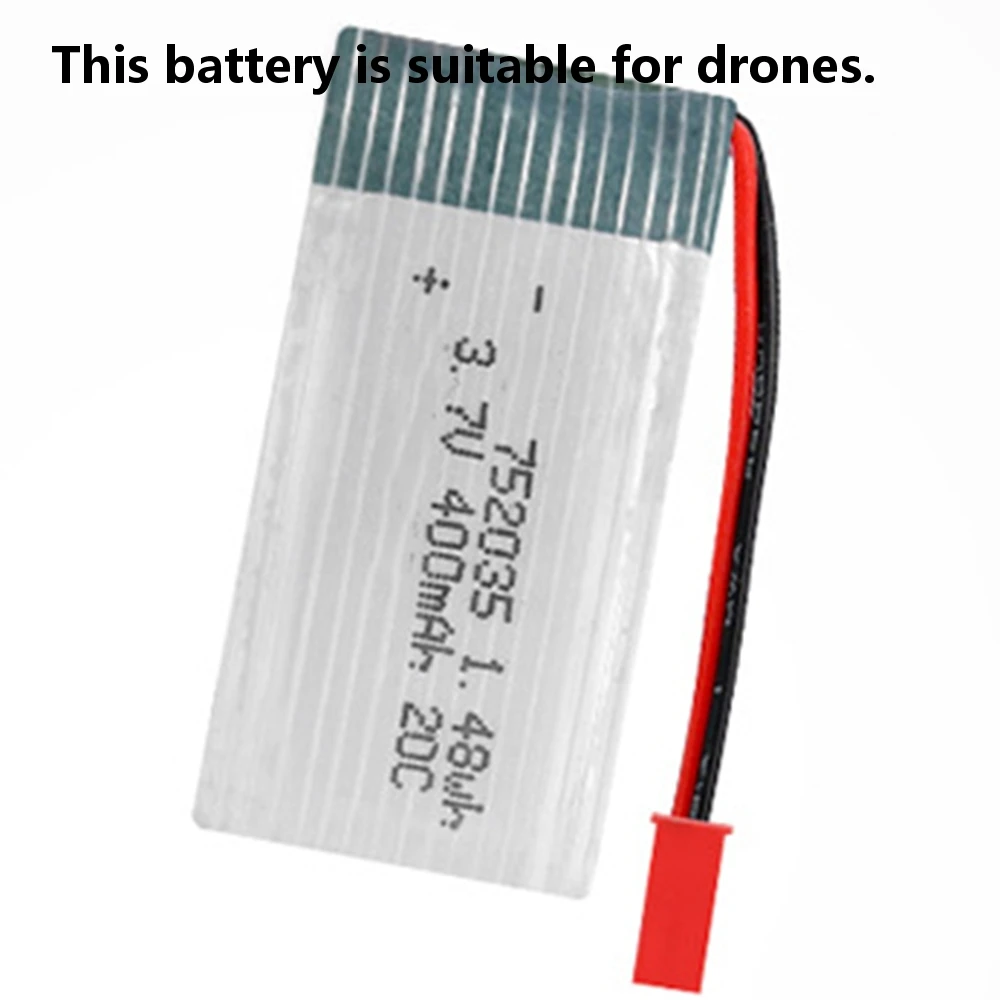 

Rechargeable 3.7V 752035 20C 400Mah Li-Polymer Li Battery For H107D Remote Control Aircraft Helicopter Models X5Sc X5C Rc Drone