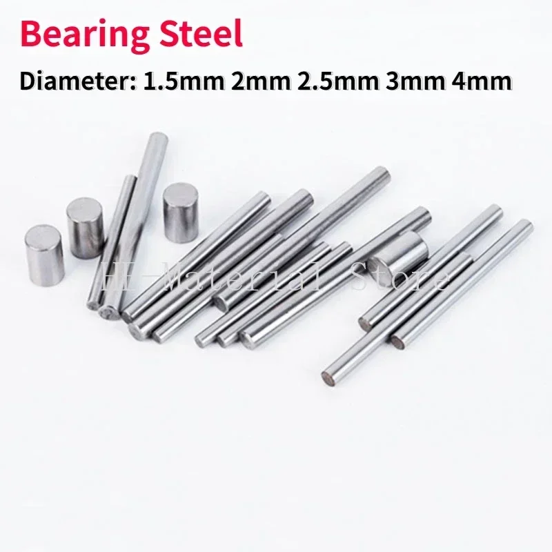 Needle Roller Pin 10-100pcs Bearing Steel Hard Shaft Needle Roller Diameter 1.5mm 2mm 2.5mm 3mm 4mm Round Straight Pin Locating Dowel