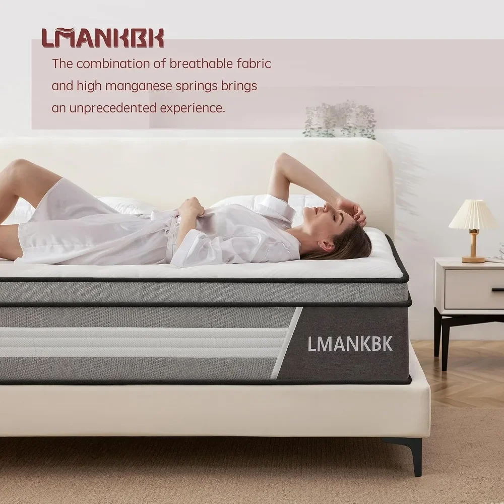 Twin Mattress, 10Inch Innerspring Hybrid Mattress in a Box with Gel Foam,Individually Wrapped Encased Coil Pocket Spring Mattres 2