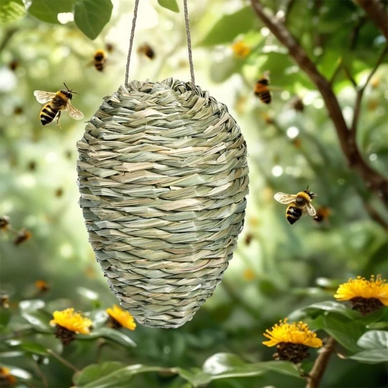 Faux Artificial Nest Repellents Hanging Nest Decoy for Outdoor Use