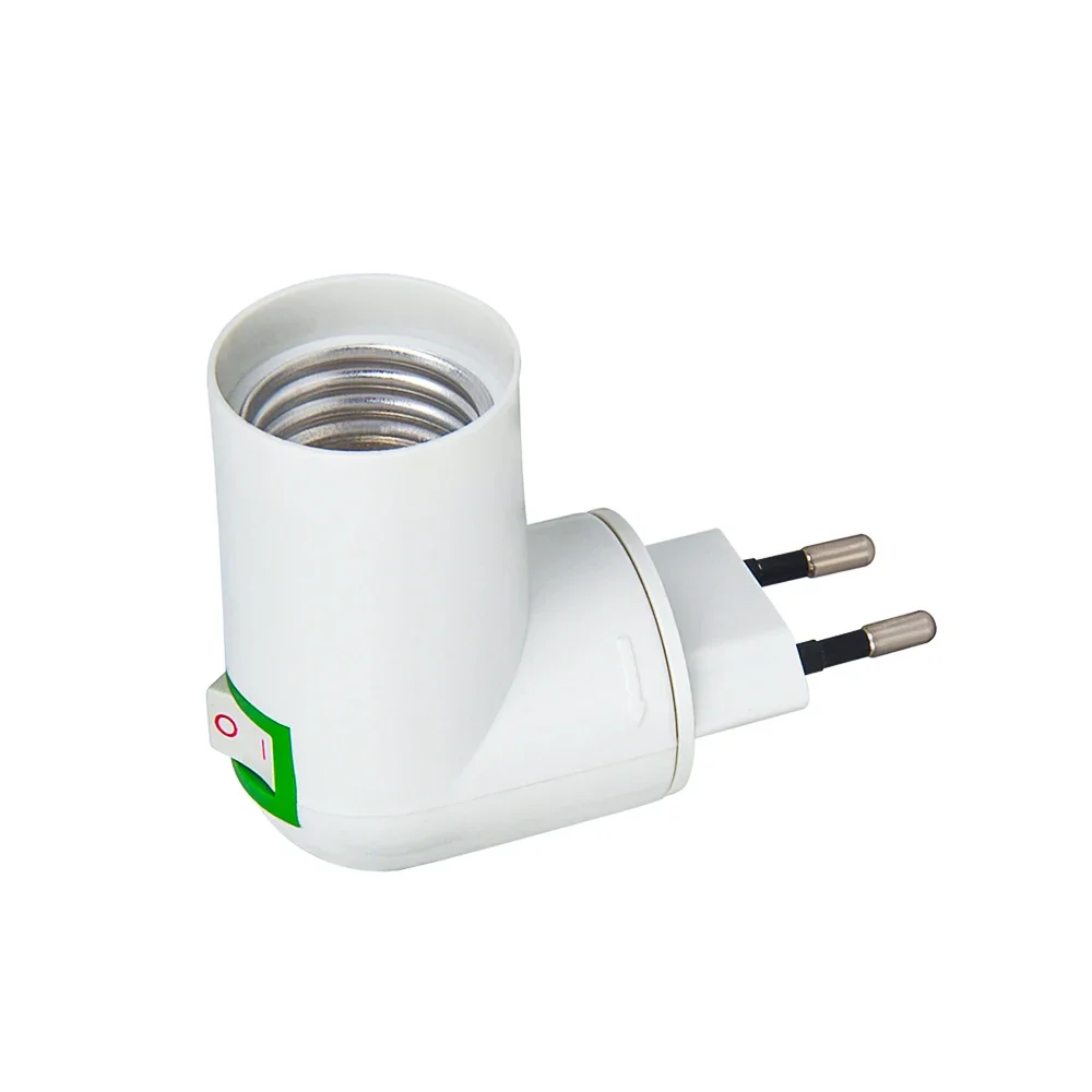 LED Light Lamp Holder Bulb Adapter Converter Socket US/EU Plug PBT PP To E27 White Base lamp holder lamp bulb holder