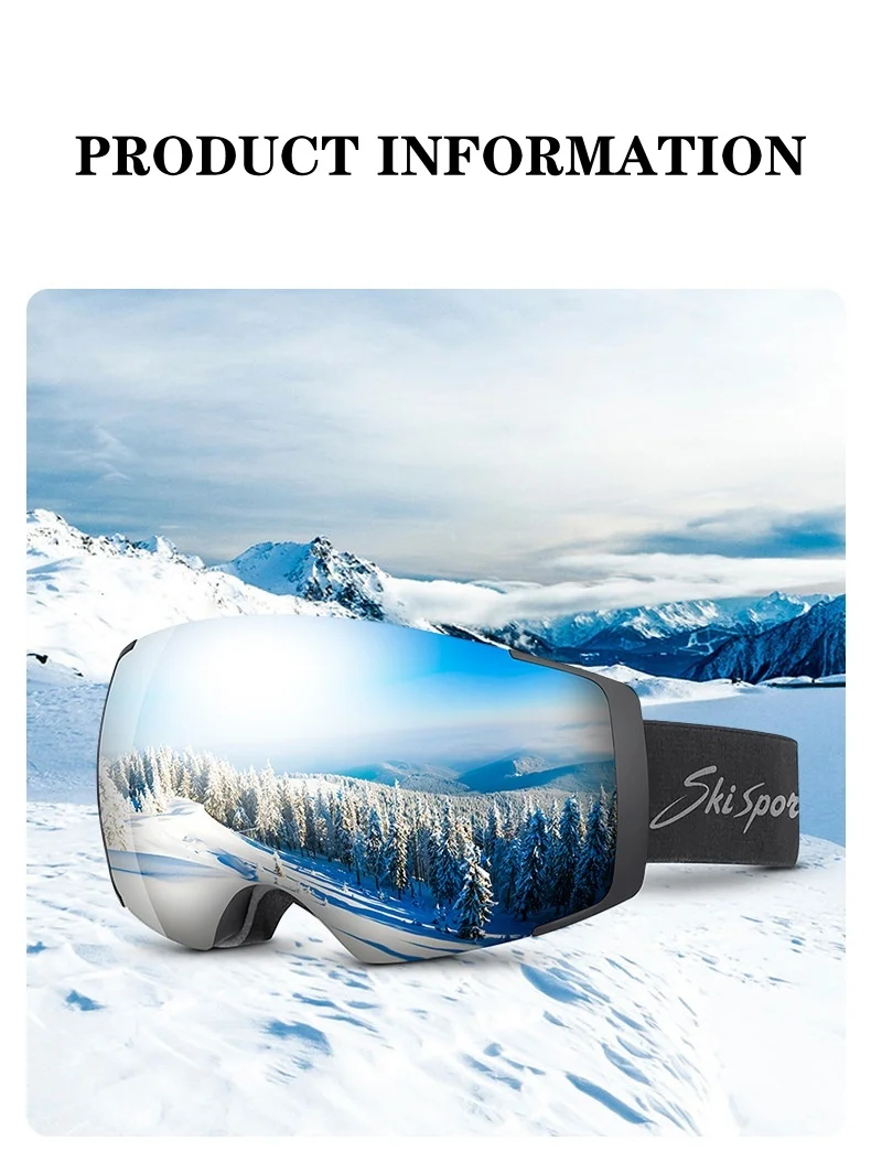 2024 double-layer magnetic outdoor skiing adult anti fog large field spherical myopia goggles_voghion.com