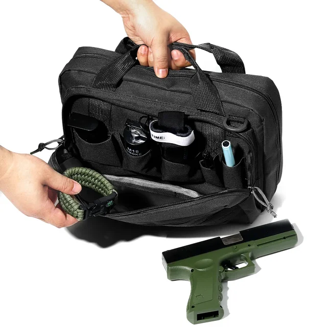 Outdoor Tactical Storage Crossbody Bag Gun Holster Sports Magic Tape Utility Pouch Multi-Functional Military Fan Gear 4