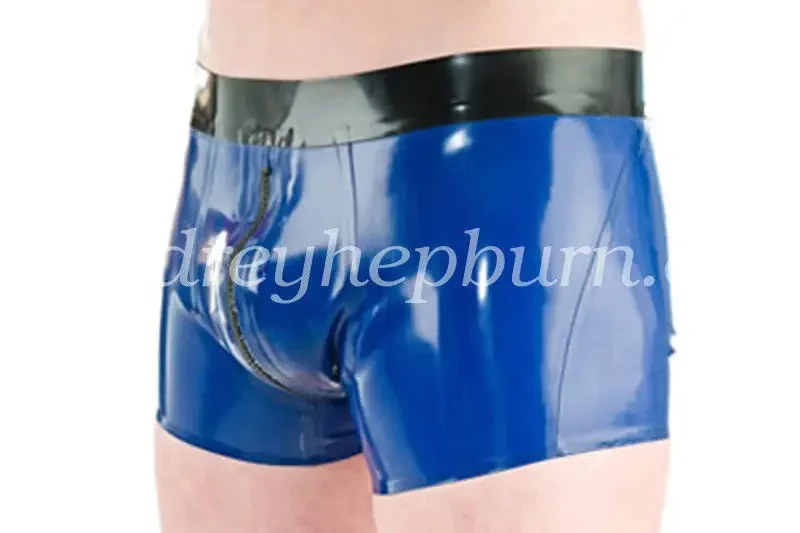 Hot Sale Short Hosen Latex Sexy Shorts With Zipper Rubber Gummi Pants Size S-XXL