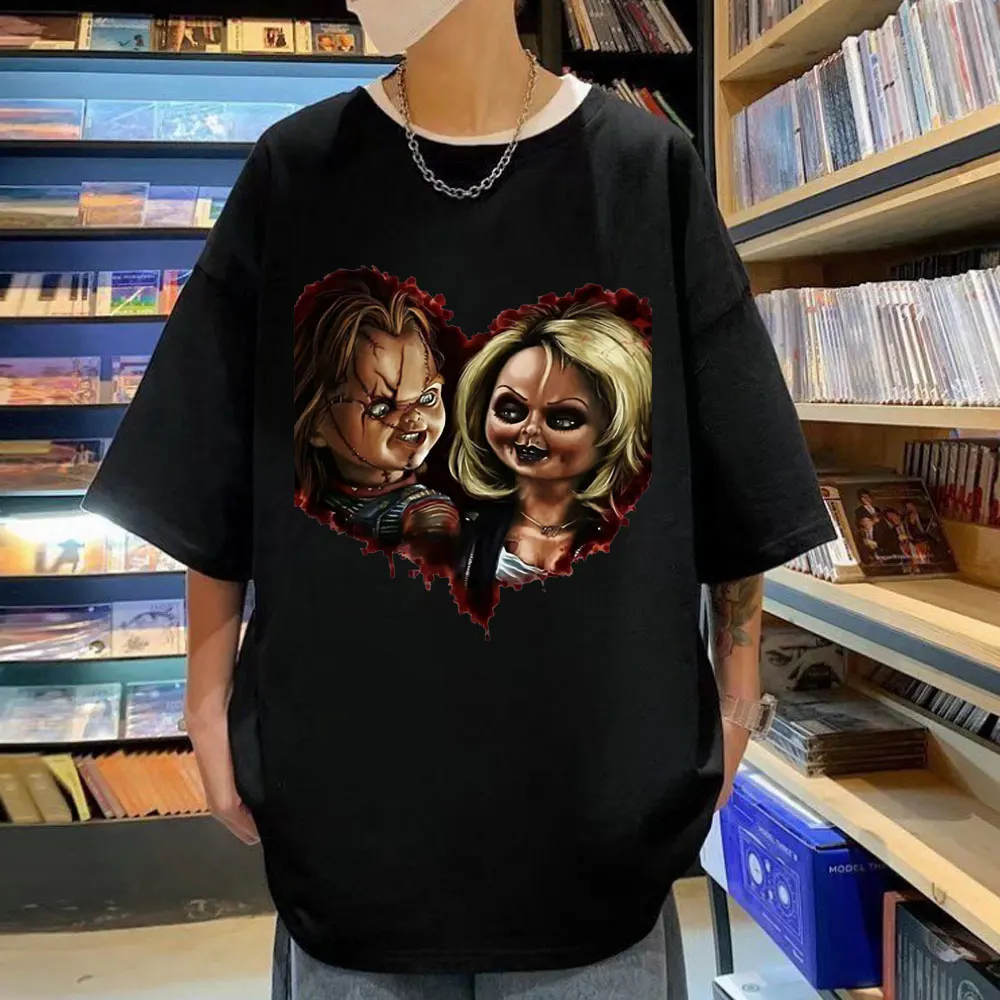 

Horror Ghost Doll Graphic T Shirts Men Women Gothic Vintage Oversized T-shirt Trend Fashion Short Sleeve T-shirts Streetwear