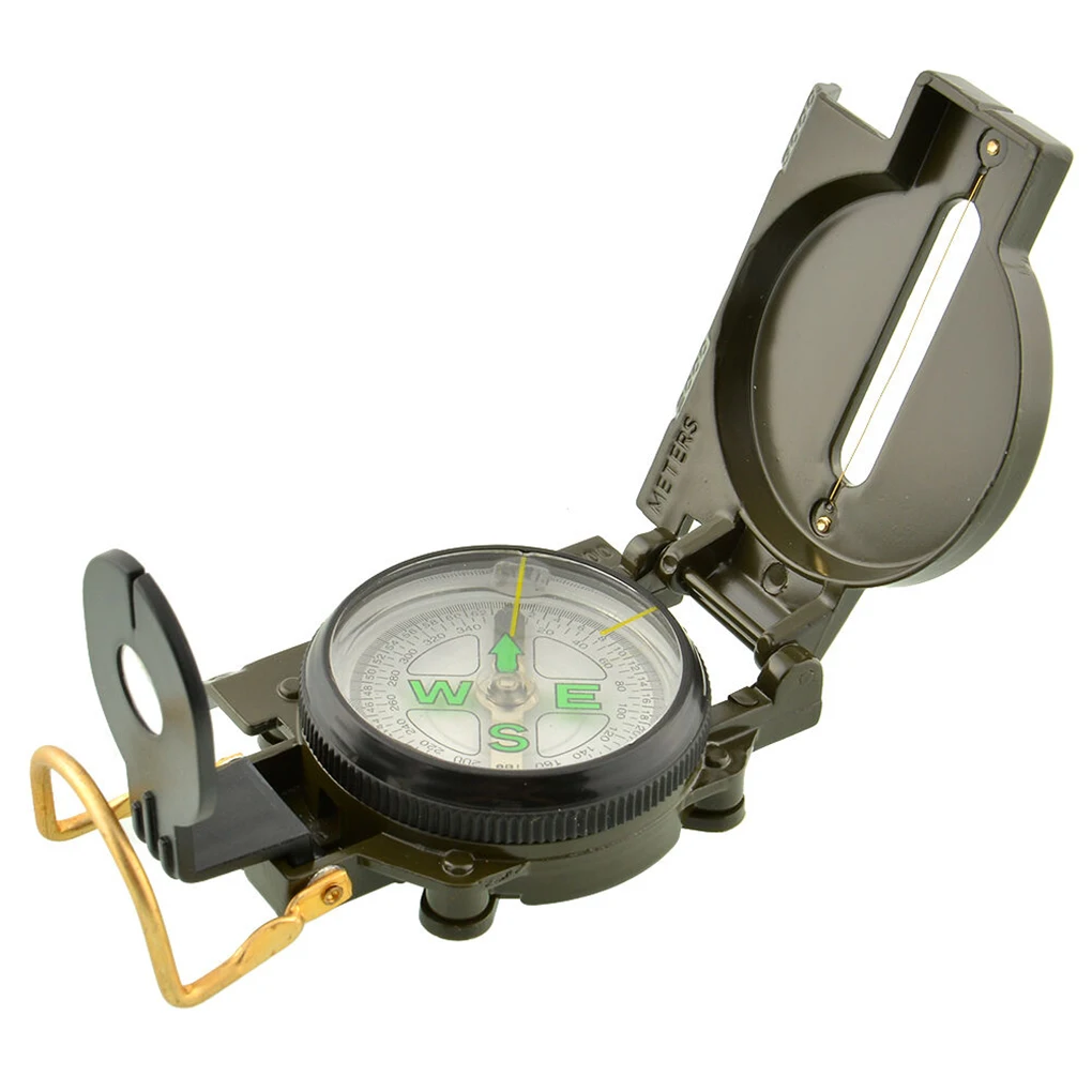 Boussole militaire portable pliante pour camping en plein air, vert de l'armée, randonnée, survie, voyage, fierté, navigation, outil d'expédition