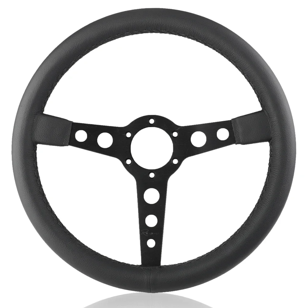 ステアリングホイール　レザー製　ITALY ホーンボタン付き 楽天市場】NARDI ナルディ N110 ブラックレザー&ブラック