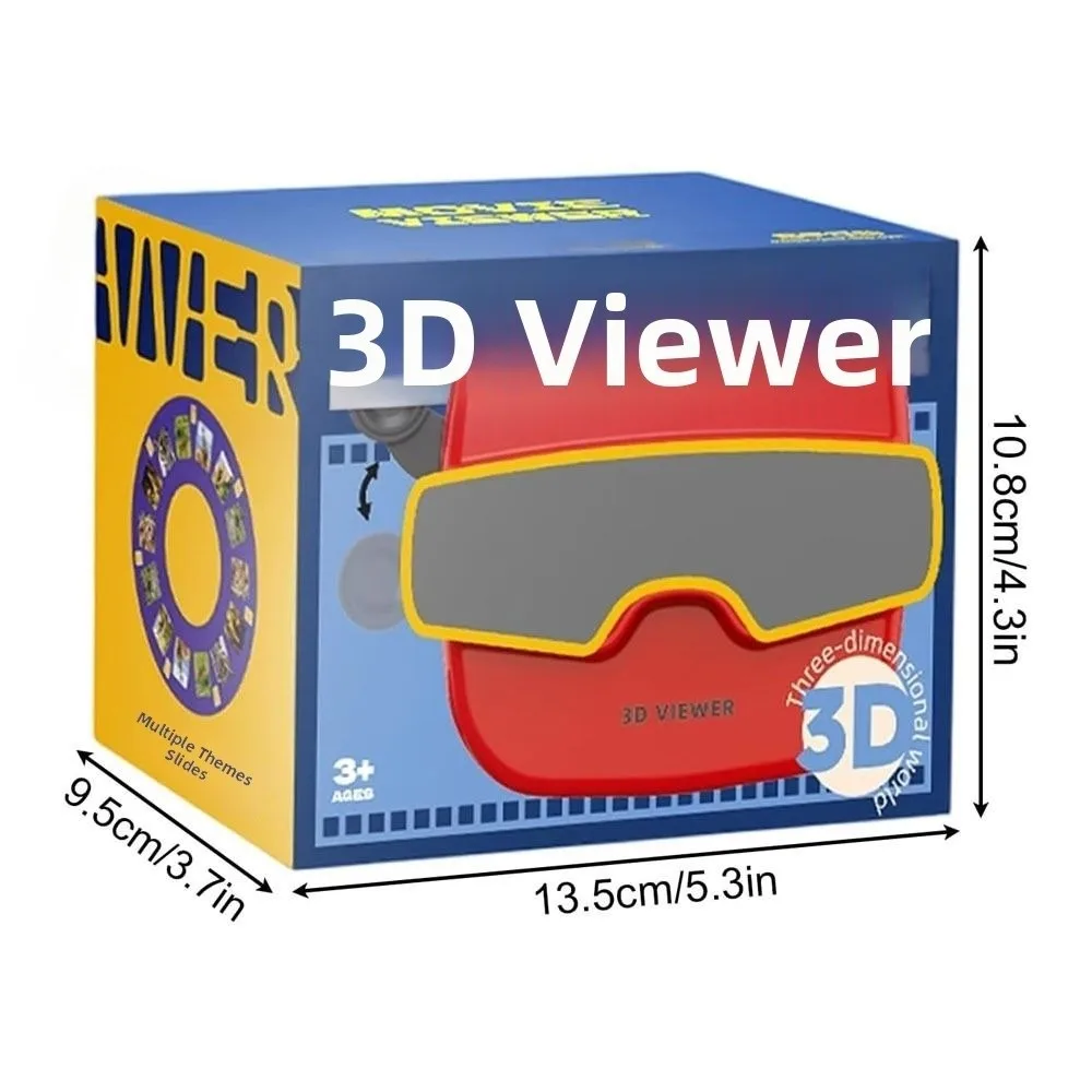 6개의 릴이 포함된 창의적인 선물 3D 입체 시각 장치 장난감 빨간색 휴대용 3D 교육용 시청기 3D 뷰마스터