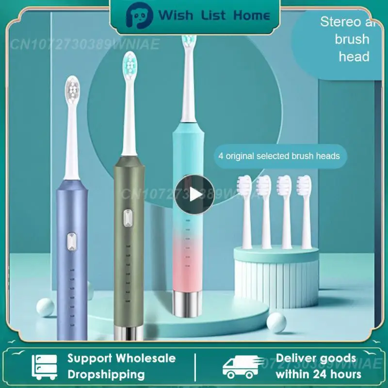 

Electric Toothbrush Six Vibration Modes Adult Couple Fully Automatic Bristles Ultrasonic Tooth Brushes Replacement Heads Set