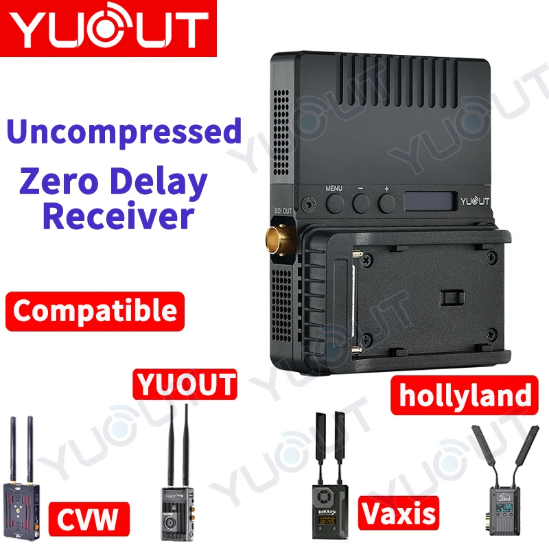 YUOUT YD-WN350-DS 범용 HDMI SDI 무선 전송 수신기, CVW, VAXIS, 홀리랜드 송신기와 호환 가능