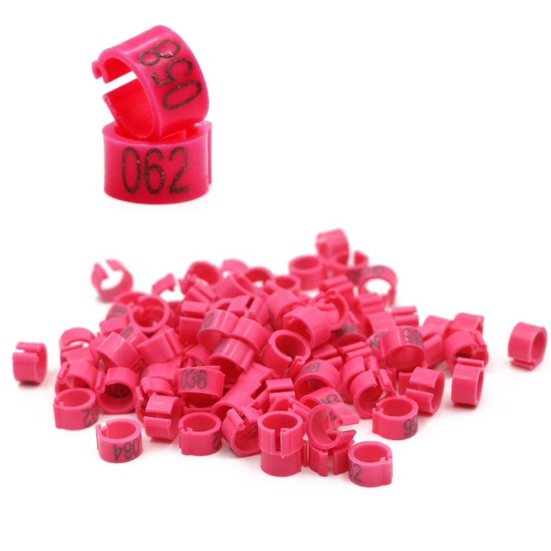 10-Color Digital Bird Training Foot Rings, 8mm Plastic ID Markers
