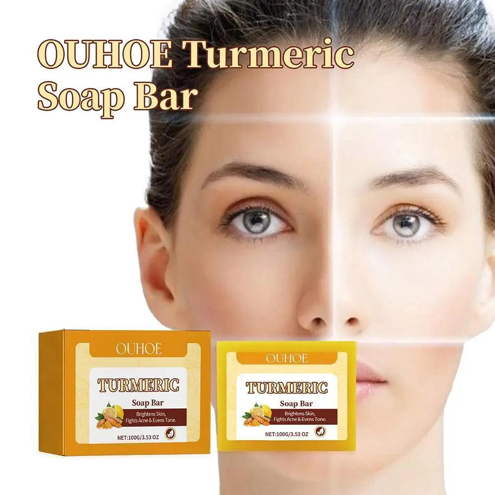 

Lemon Turmeric Kojic Acid Soap Bar Turmeric Face And Care Body Soap Care Skin Body Oil Removal 100g Acne Soap Whitening Skin