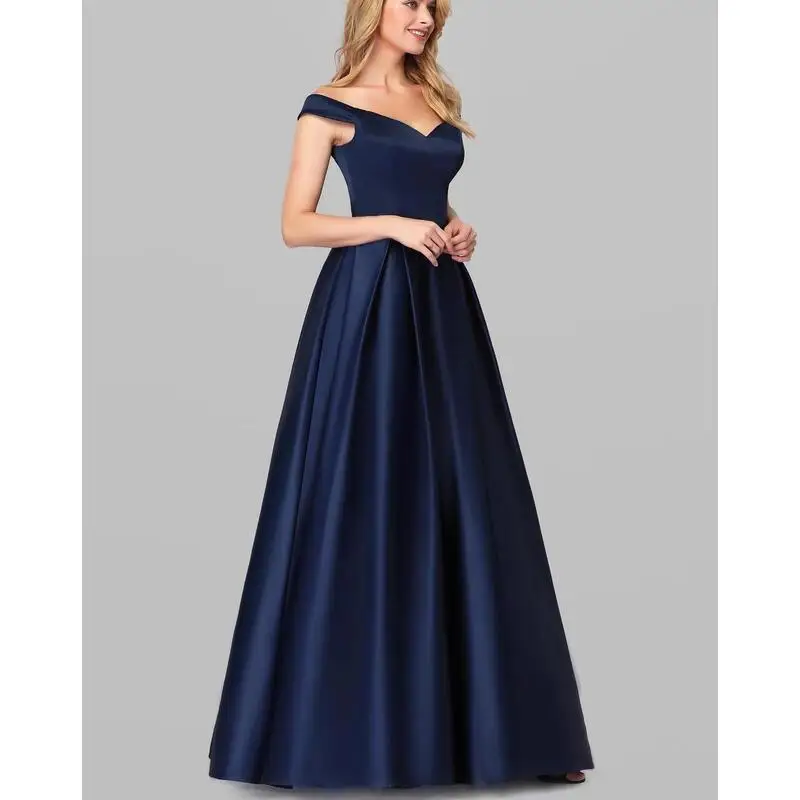 WQM Elegant Women Evening Party Dress in Sexy Vneck High Waist Maxi Gowns Ladies Boutique Prom Quinceanera Dresses Women Clothes