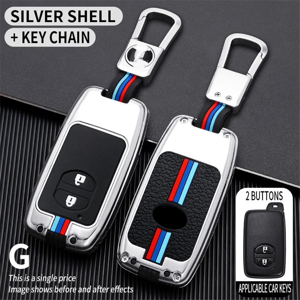 Copertura della cassa chiave dell'automobile per Toyota Chr Rav4 Auris Avensis Prius Aygo Camry Corolla Land Cruiser 200 Prado Crown 16 Copertura della cassa chiave dell'automobile per Toyota Chr Rav4 Auris Avensis Prius Aygo Camry Corolla Land Cruiser 200 Prado Crown - S9d0a7435e2144bc4adb55dd08f23a996c