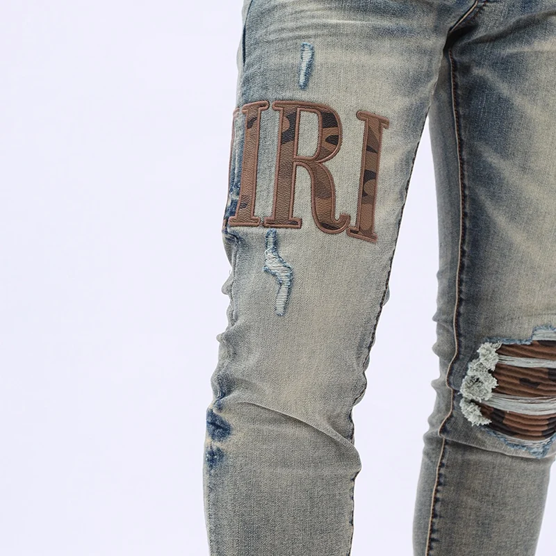 Jeans ajustados de estilo Vintage pantalones de mezclilla amiri jeans