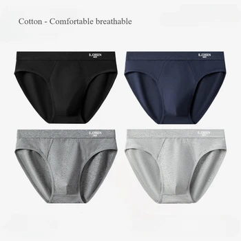 Slip in cotone da uomo nuovi Intimo da uomo sexy Mutande solide a vita bassa Slip comodi e traspiranti per biancheria intima da uomo taglie forti