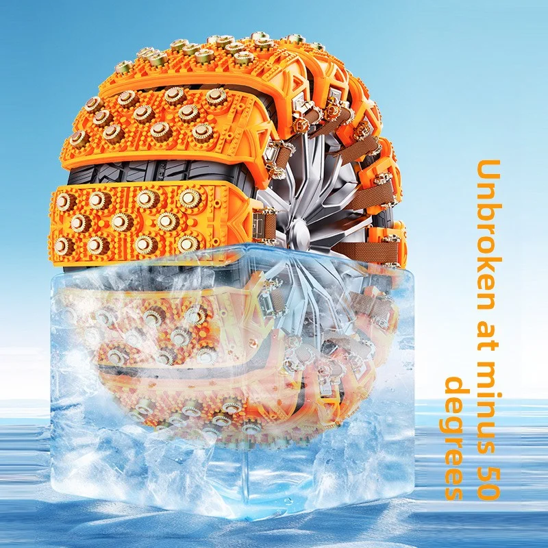 Universal All-Terrain Snow Traction Chains for SUVs Cars and Off-Road Vehicles Without Tire Damage