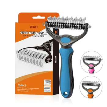 Double-Sided Stainless Steel Pet Grooming Brush 1