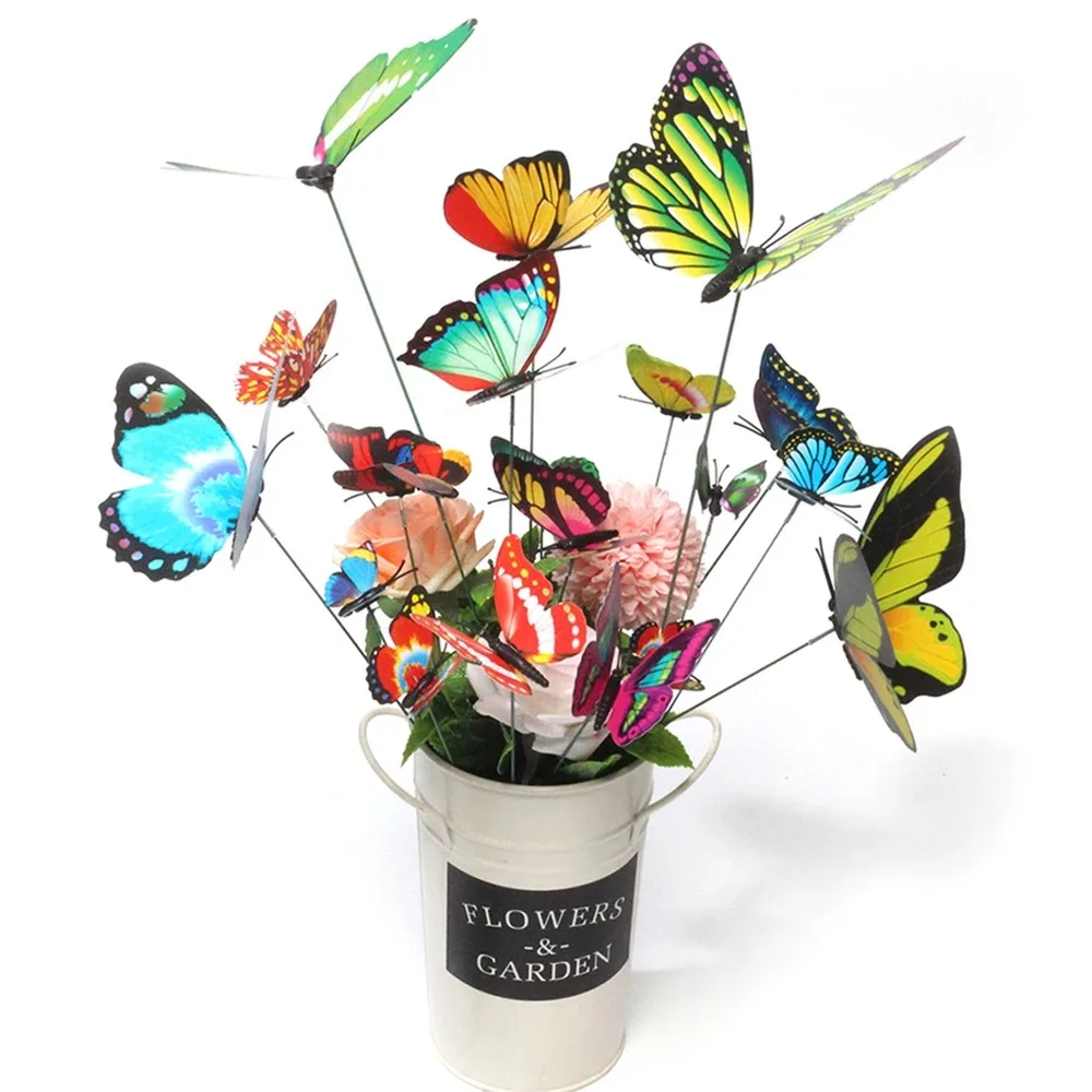 Colorful Waterproof Butterfly Garden & Flower Pot Decorations, Set of 5-50 Pieces