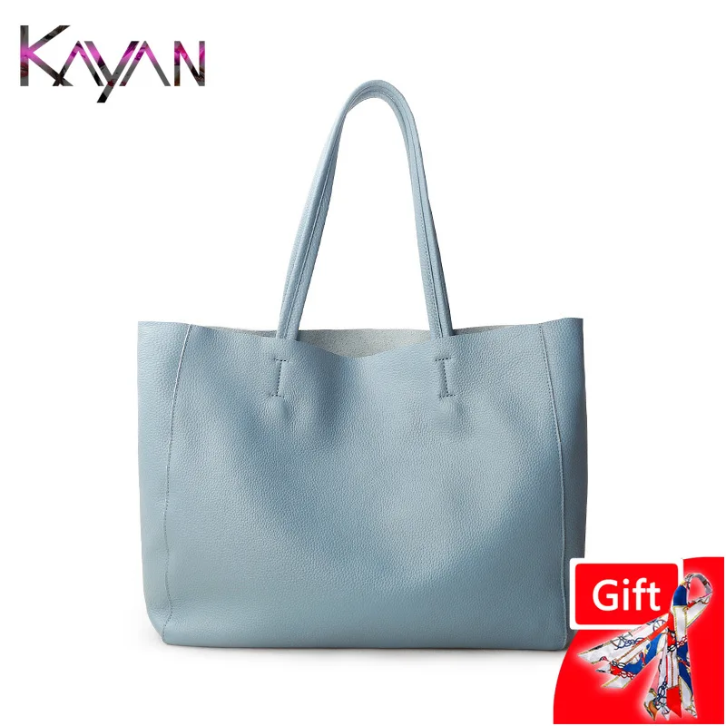 

Large Size Natural Genuine Leather Women Tote Handbag Ultra Soft Solid Cowhide Female Shoulder Top Handle Bag Laides Shopper Bag
