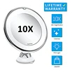 10x Magnifying Vanity Mirror with Lights Touch Screen LED Lighting Dressing Makeup Lamp Bottom Sucker Flexible  Portable Design 2