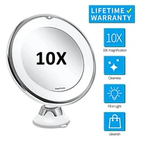10x Magnifying Vanity Mirror with Lights Touch Screen LED Lighting Dressing Makeup Lamp Bottom Sucker Flexible  Portable Design 2