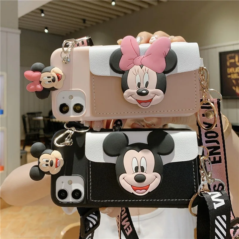 Disney Mickey Mouse Phone Case Card Holder for IPhone 14 15