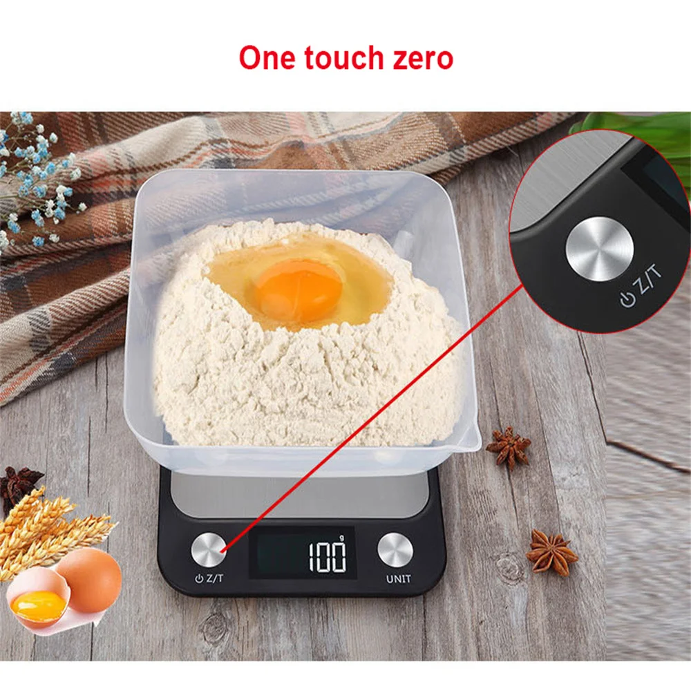 Digital Kitchen Food Scale, Multifunction Capacity 22lbs(10kg), Size: One size, Silver