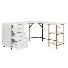 Get an executive desk that's also the perfect minimalist desk with our L shape desk with drawer