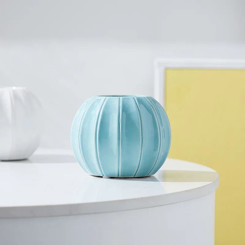 Golden Pumpkin Vase Ceramic Vase Decoration Table Decoration Pumpkin Flower Pot living room decoration  ceramic vase nordic vase 5
