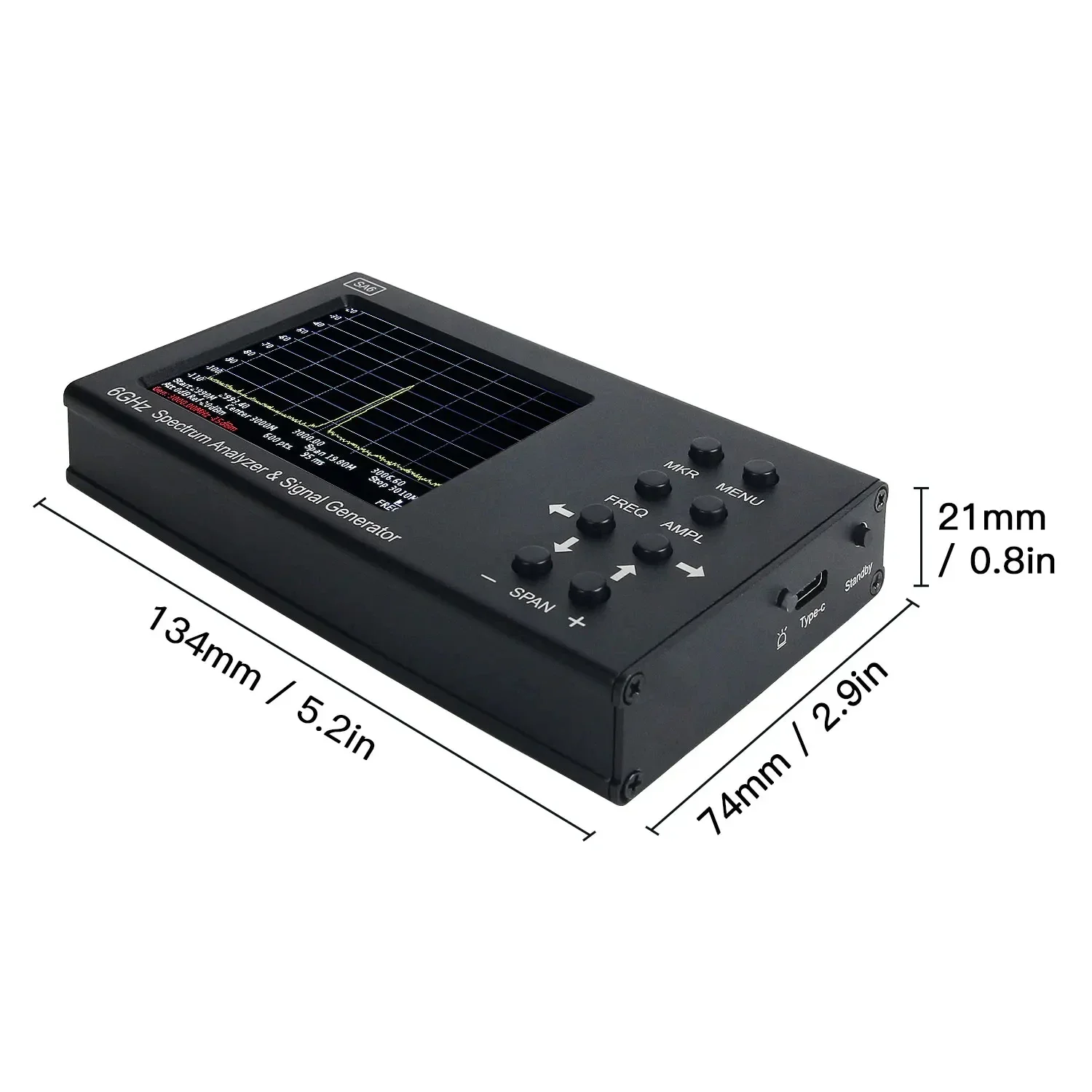 Nanovna SA6 Spectrum Analyzer 6GHz RF Handheld Frequency Analyzer HT8 Log Periodic Antenna EMI Test Provide PC Software Portable 5