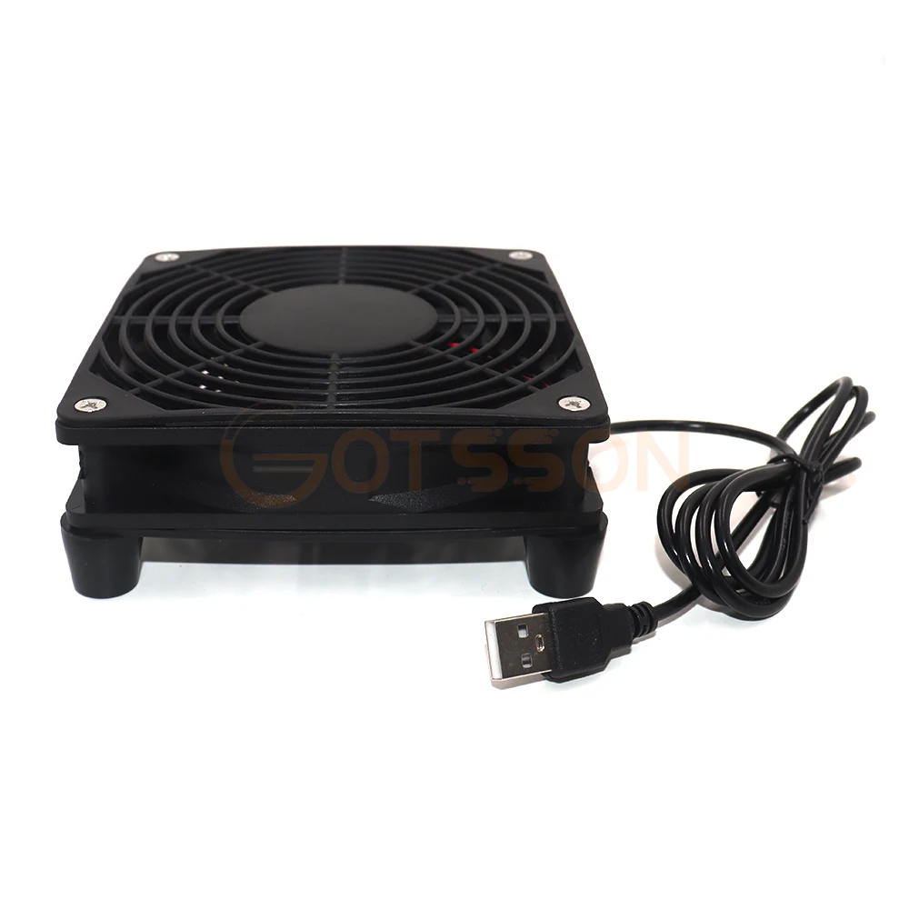 Usb 라우터 냉각 팬 DIY PC 쿨러 TV 박스 무선 조용한 DC 5V USB 전원 120mm 팬 120x25mm 12CM W/나사 보호 네트