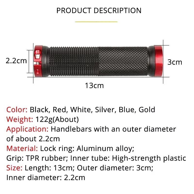 Bicycle Handlebar Grips Bicycle Accessories MTB Alloy Lock Bilateral Lock Anti Slip Cycling