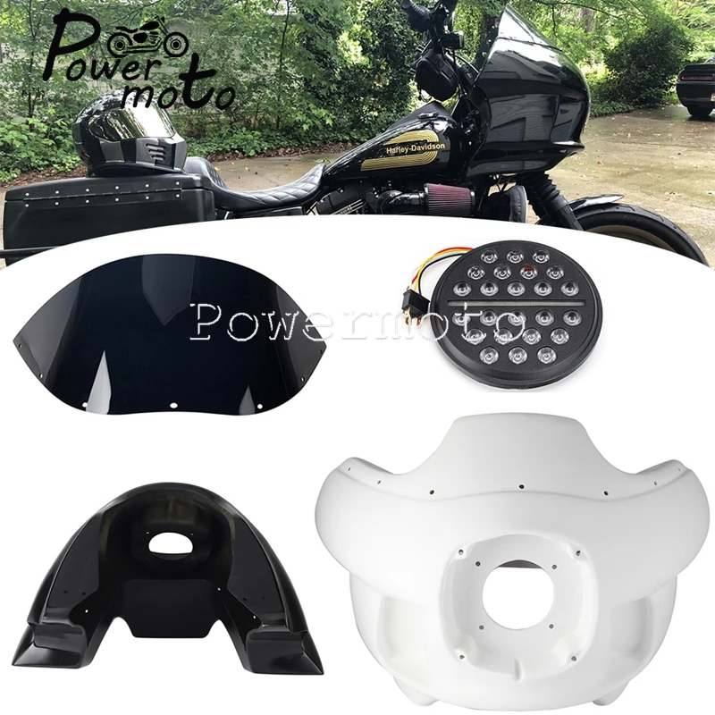 

Motorcycle Upper Fairing Windshield Windscreen 7" Headlight Mount Bracket For Harley Dyna Low Rider Wide Glide Street Bob 07-17