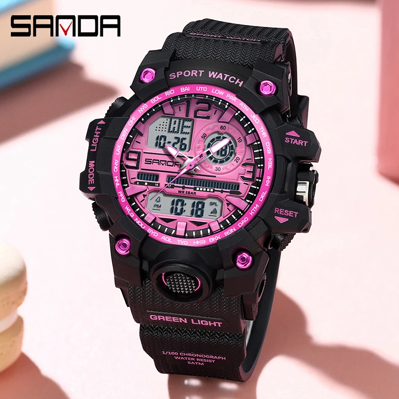 SANDA G Style Digital Watch Women Boys Girl Children Sport