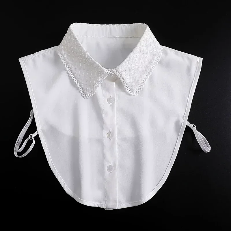 False Collar fake collar detachable collar shawl Korean Stand Lapel False Collar Women Embroidery Faux Col Half Shirt Blouse Fake Collars Sweater Shirt Detachable Collars