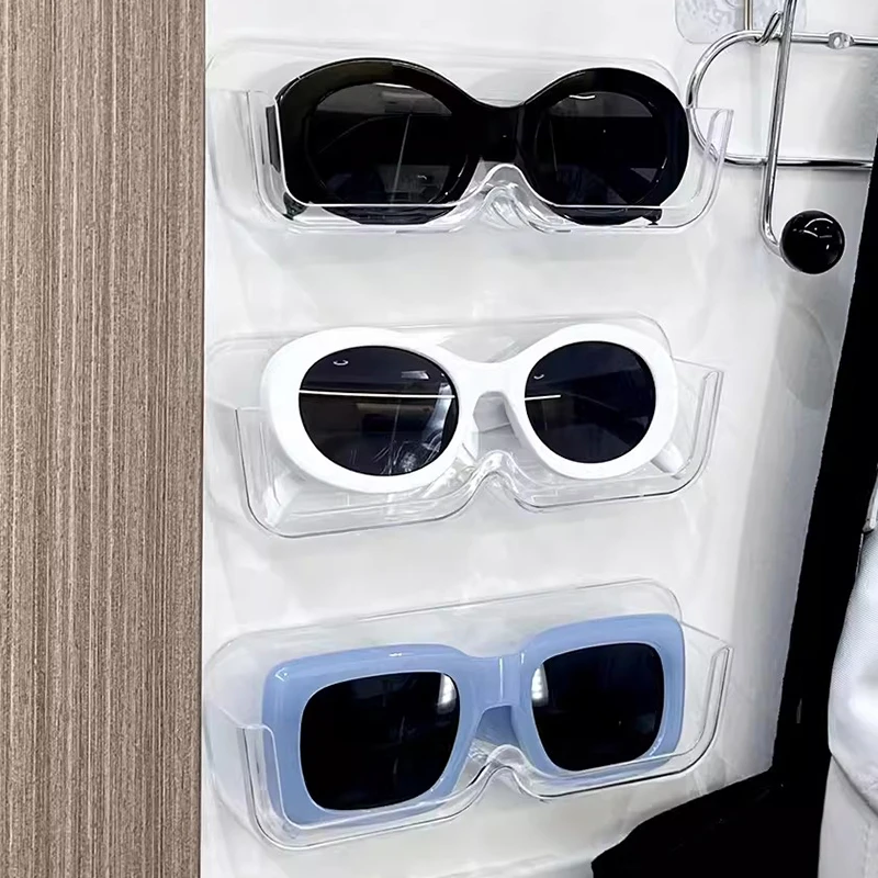 

Punch-free Glasses Storage Rack Wall Mounted Sun-glasses Display Holder Wardrobe Decoration Storage Box Sunglass Organizer