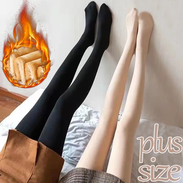 Women's Warmer Leggings Winter Thermal Pants Pantyhose Socks Velvet Tights  Elastic Thicken Stocking Fleece Lined Warm Leggings - AliExpress