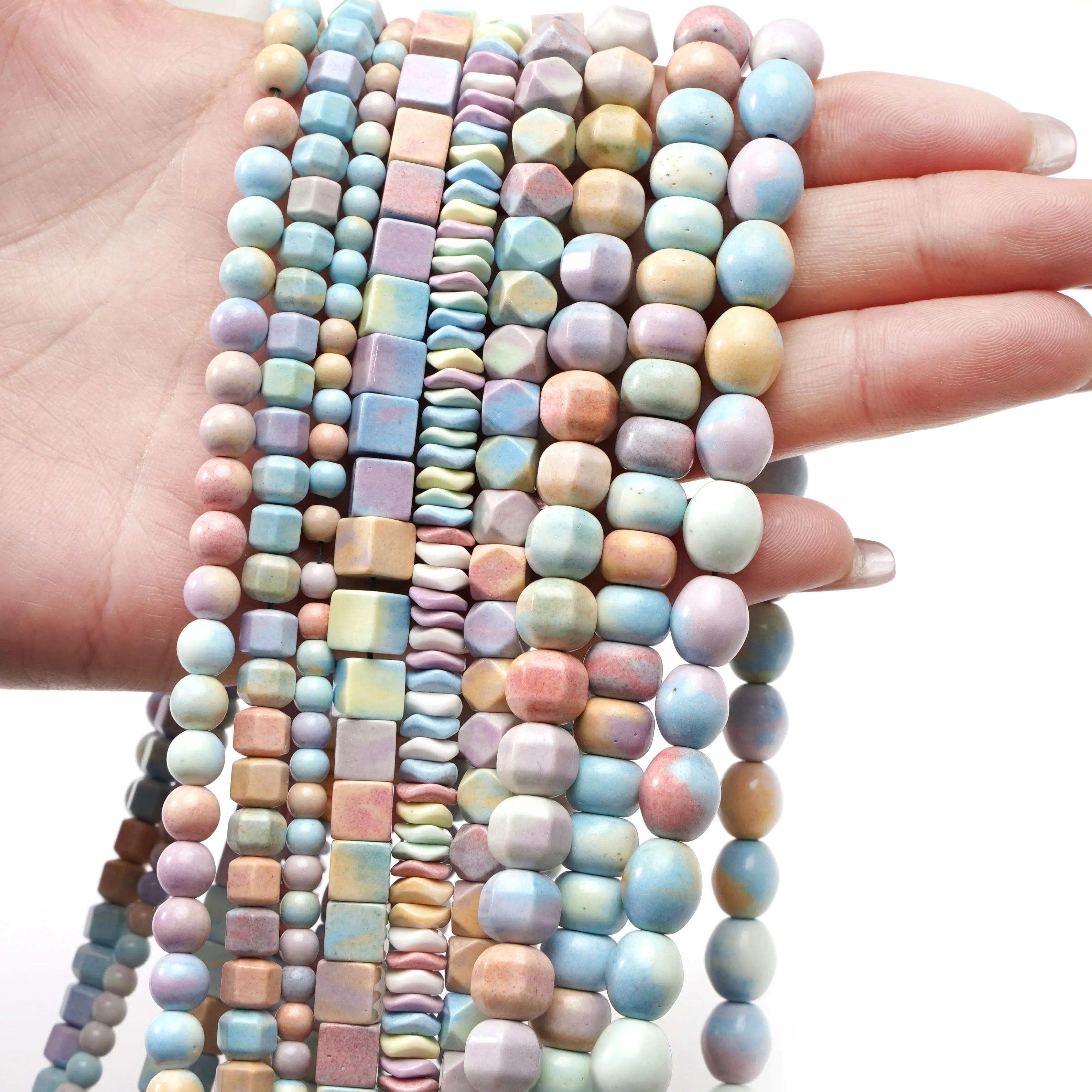 Natursteinperlen Alxa Regenbogen Runde Perlen Spacer Edelstein Perlen Kugel für Schmuckherstellung DIY Armband Ohrring Anhänger