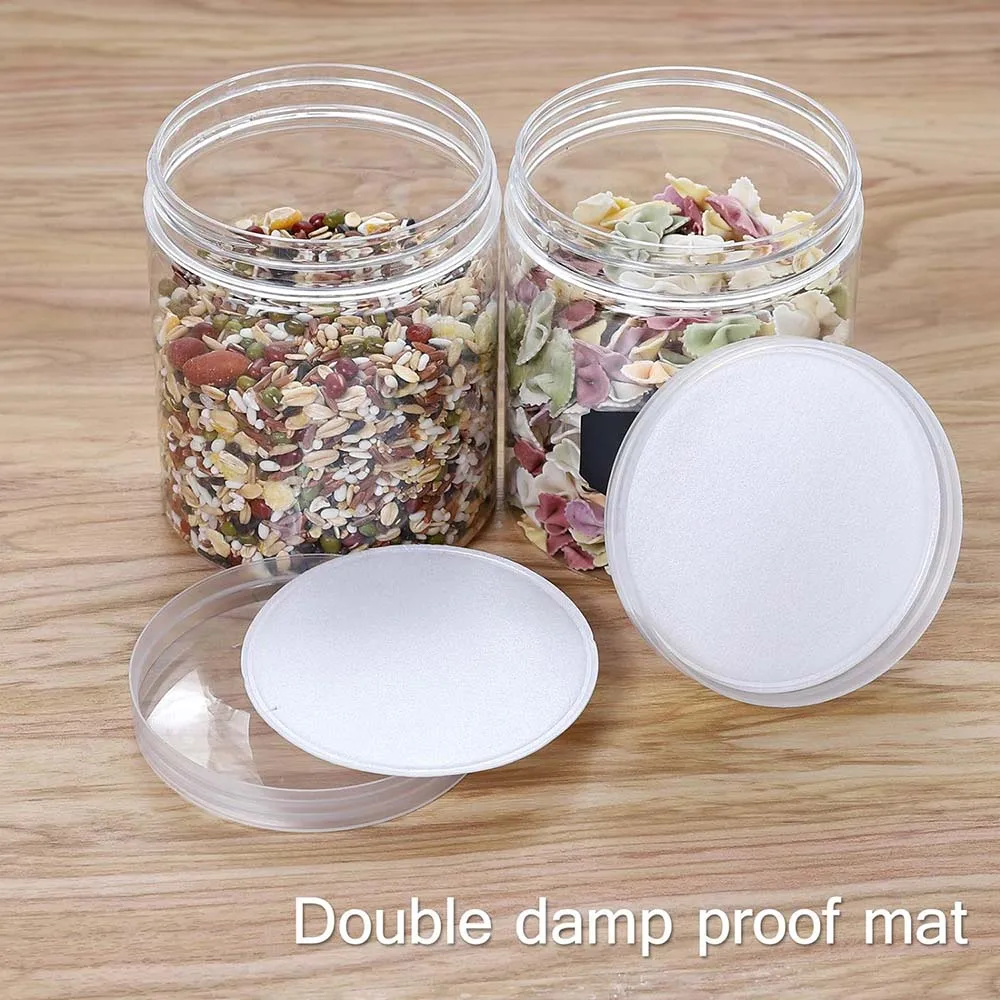 Plastic Jars Clear Plastic Slime Containers Kitchen Household Food Storage Dry Goods Creams 6 PCS 16 oz