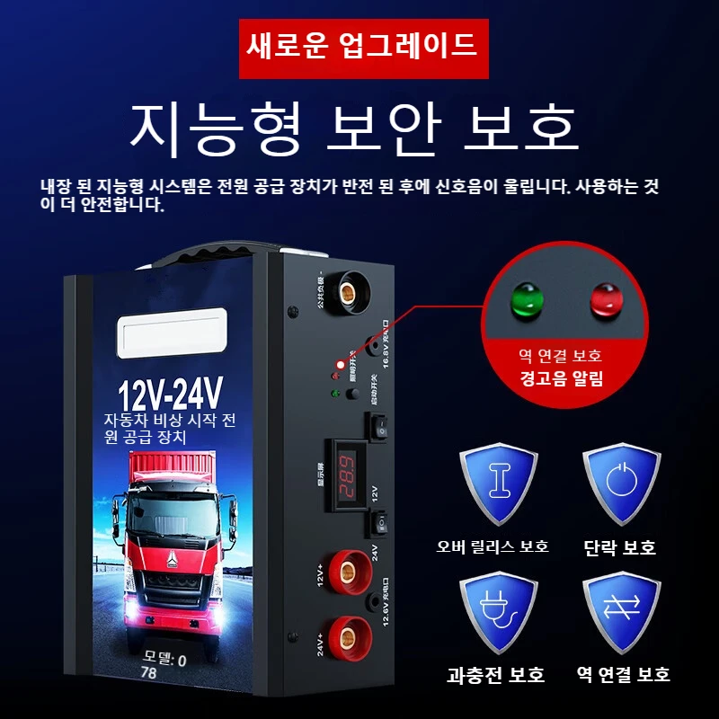 Car Jump Starter Rig Truck 1998000mah Booster For 12V Car 24V Truck Diesel Gas Double Can Start Van/Bus/Tank/Pickup/Tanker/Excavator