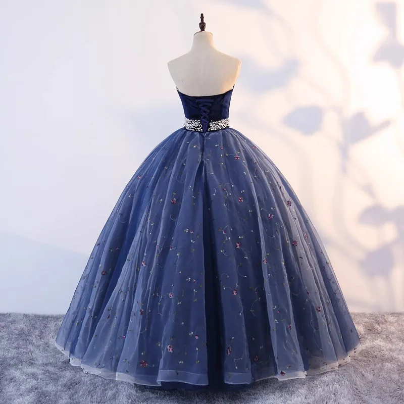 Bomaris Navy Blue Princess Quinceanera Dresses Lace Vestidos De 15 Anos Sparkly Beading Ball Gown Birthday Party Customized
