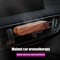 Auto Air Outlet Perfume Freshener Car Aroma Diffuser Vent Clip Wood Essential Oil Aromatherapy Holder with Fiber Diffuser Sticks 1