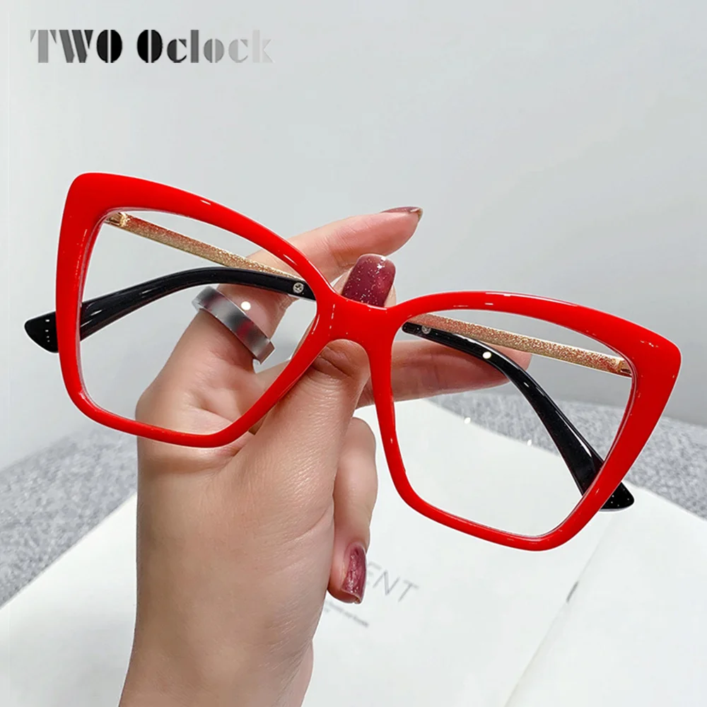 TWO Oclock Oversized Women's Eyeglasses with Frame Trends Female